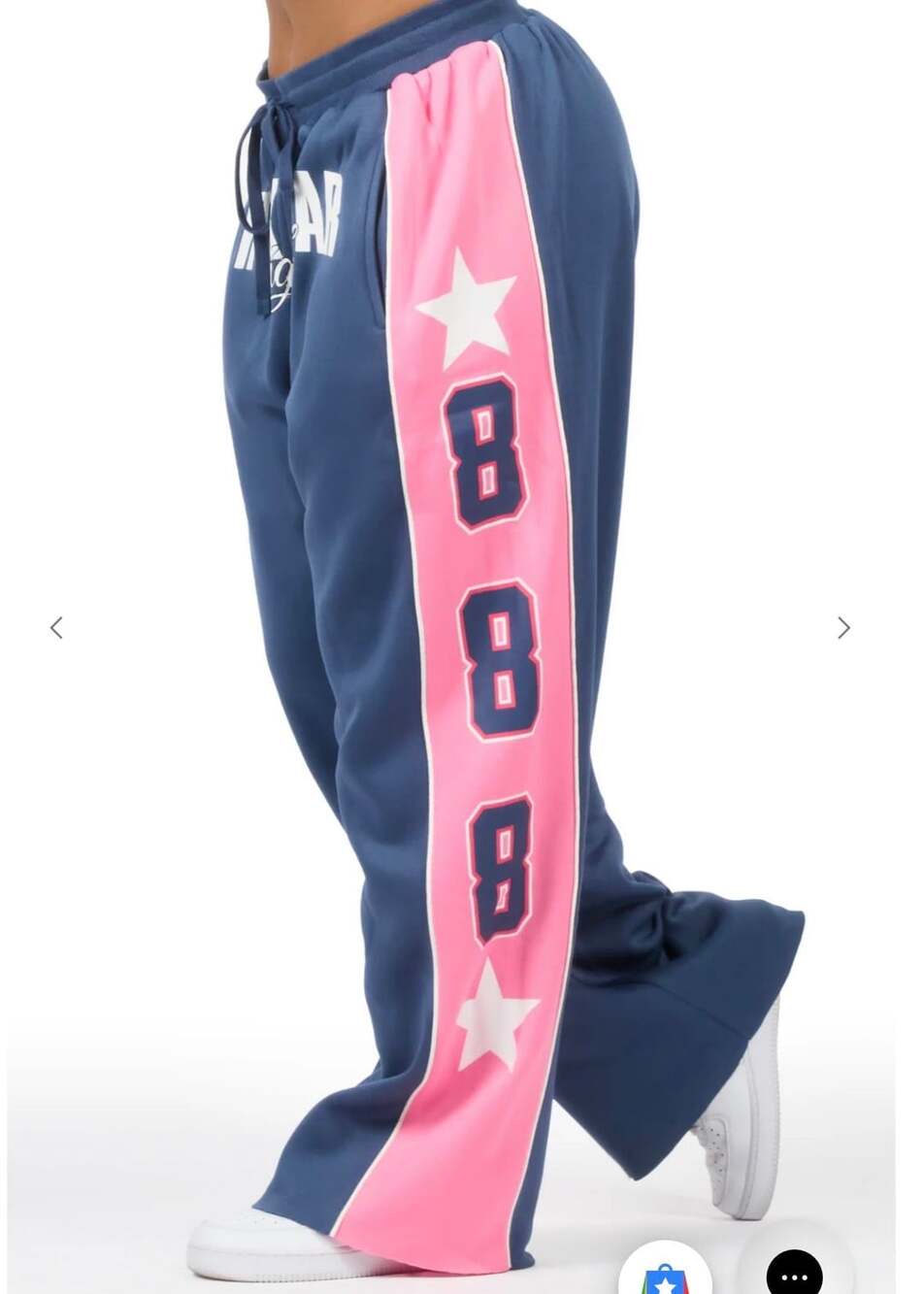 Rockstar Original Airelle Baggy Track Pant Size M Blue Pink
